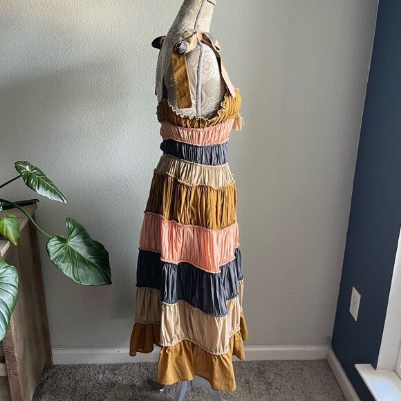 Anthropologie Let Me Be Letizia Colorblocked Dress in Pink Combo - Picture 4 of 15